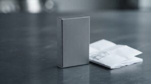 Import regulations vape Bangladesh: sealed vape kit box with customs documentation on a dark slate surface in a Dhaka retail context