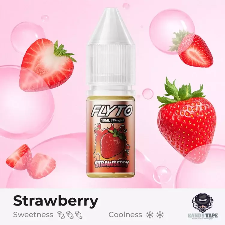 FLYTO 10ML NIC SALT E-LIQUID - Strawberry