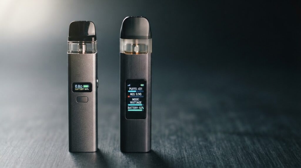 best premium vape Bangladesh - Vaporesso XROS 5 and Uwell Caliburn G4 Pro on deep slate studio surface