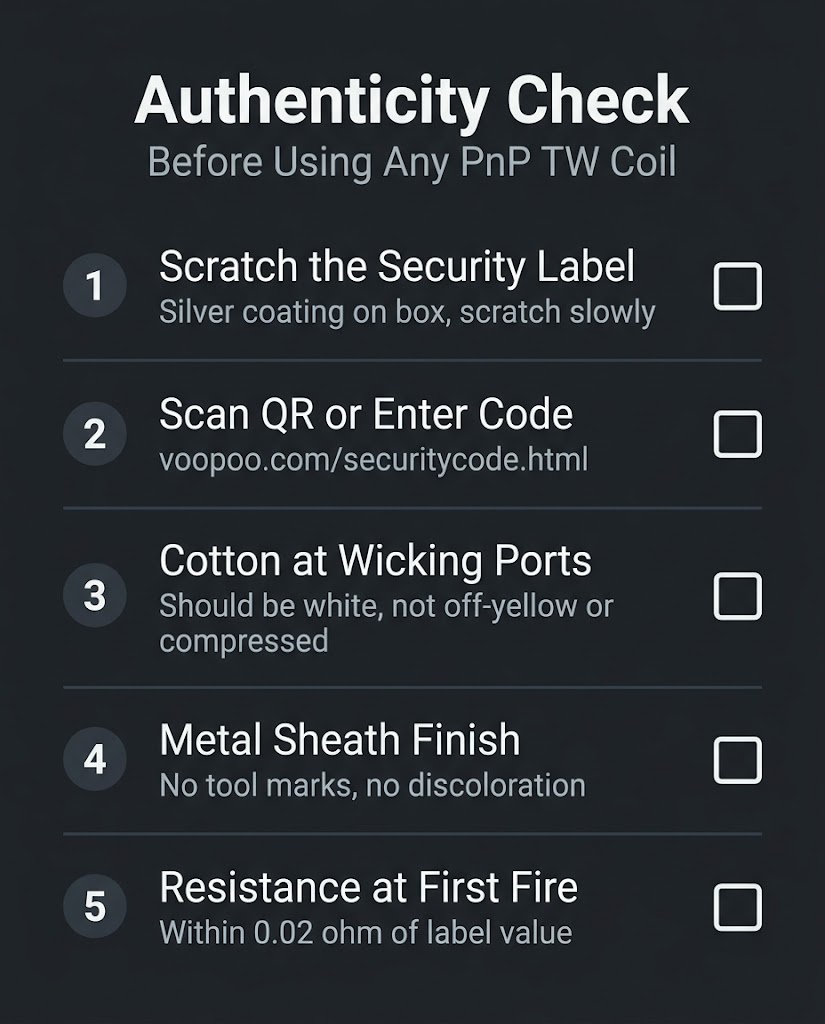 Voopoo PnP TW Coil Guide: Verified Specs for Dhaka Buyers voopoo pnp tw coil authenticity checklist